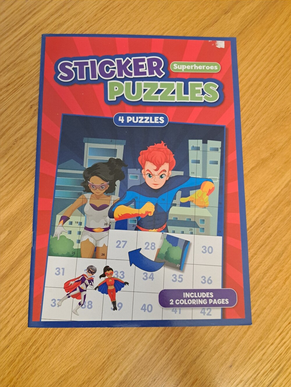 New Kids Sticker Puzzles Superheroes - Red and Blue